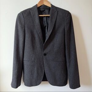 Guess Los Angeles Men’s Grey Skinny Fit One-Button Blazer Size 36 Modern Jacket